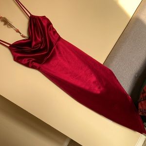 Small size, Lola High Slit Satin Dress.